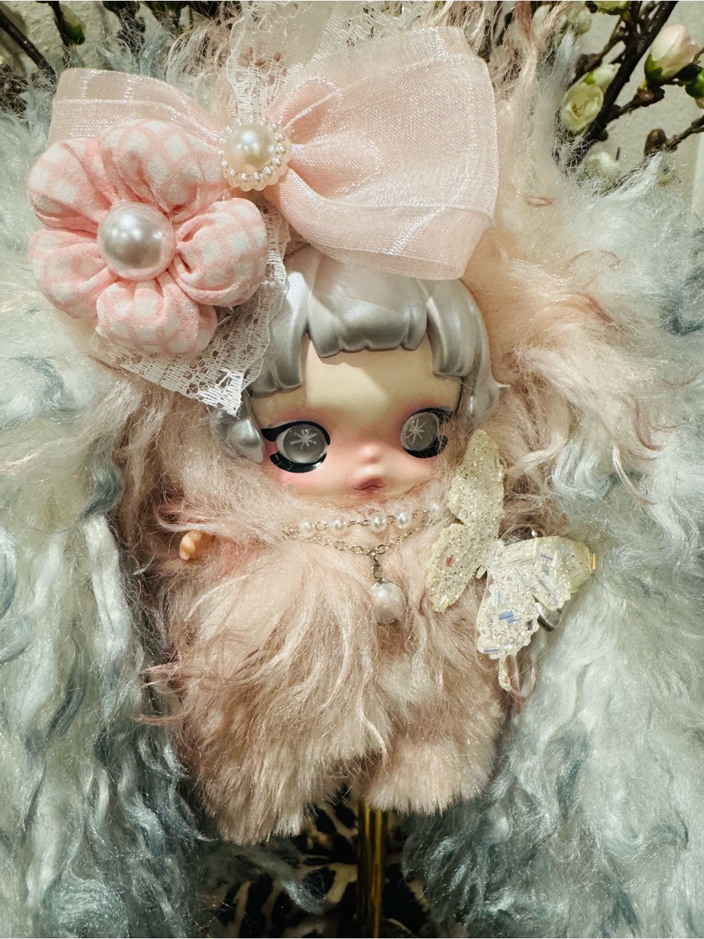 Custom Skullpanda Bunny Bag Charm with Accessories - Picture 4 of 11